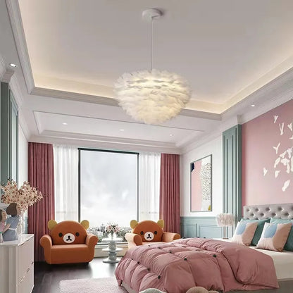 Zere Feather Round Pendant Light | Celestre