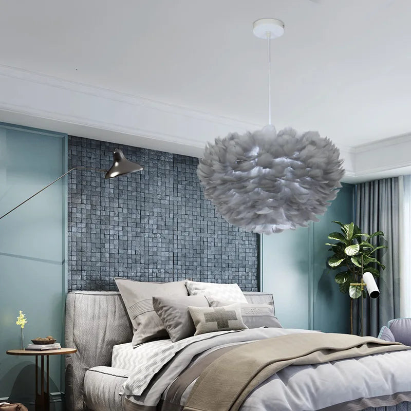Zere Feather Round Pendant Light | Celestre