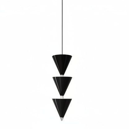 Lyri Multilayer Tiered Cone Pendant Light Black 3 Heads | Celestre