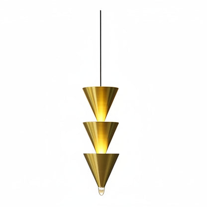 Lyri Multilayer Tiered Cone Pendant Light Gold 3 Heads | Celestre
