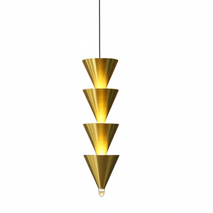 Lyri Multilayer Tiered Cone Pendant Light Gold 4 Heads | Celestre