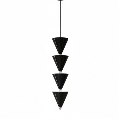 Lyri Multilayer Tiered Cone Pendant Light Black 4 Heads | Celestre