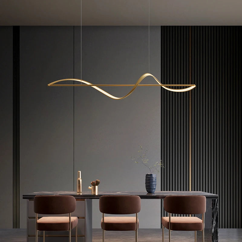 Luvre Nordic Spiral LED Chandelier Gold | Celestre