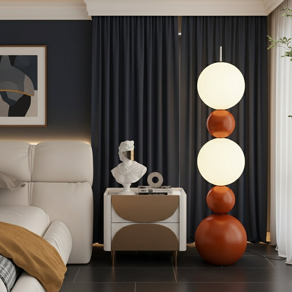 Mirae Nordic Artistic Floor Lamp White-Orange | Celestre