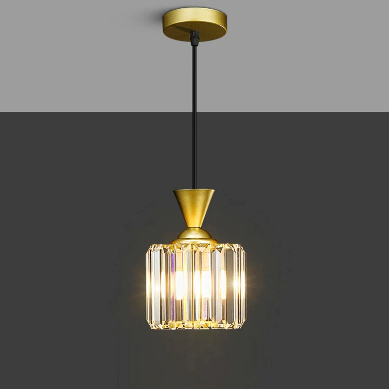 Jenli Crystal Pendant Light Gold Round | Celestre