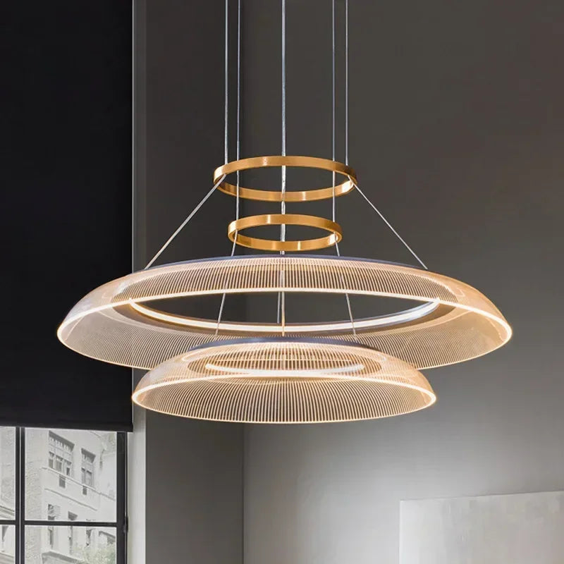 Bilo Ring Slim Line Led Chandelier 2 Heads D 80 60 cm | Celestre