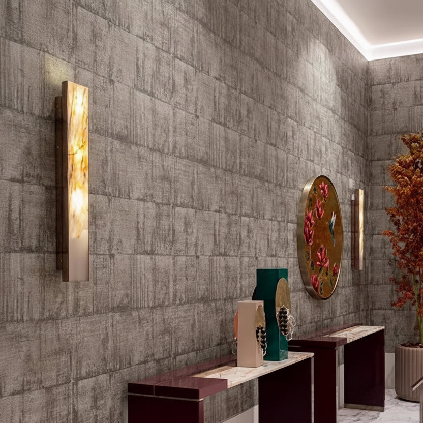 Aris Inset Marble Long Wall Light | Celestre