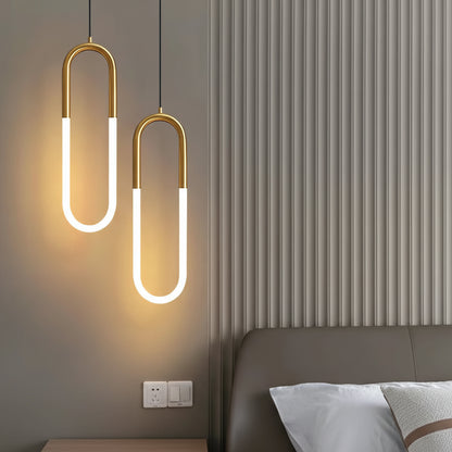 Jiva U Loop Pendant Light Gold 2 Heads | Celestre