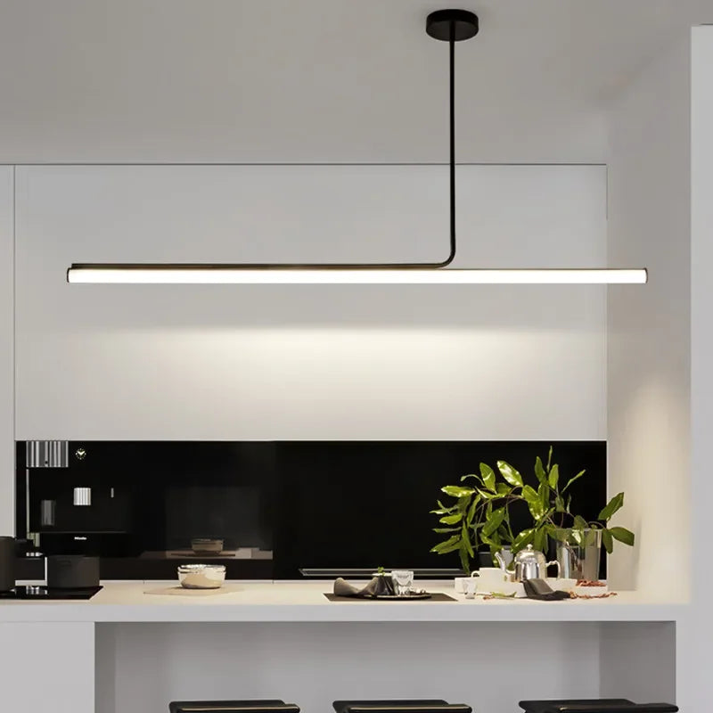 Kero Asymmetrical T Bar Pendant Light Black L 120 cm | Celestre