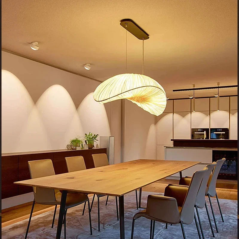 Yira Fabric Floating Boat Chandelier White L 120 cm | Celestre