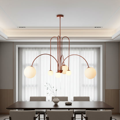 Niva Nordic Swoop-Arm Chandelier Red D 130 x H 100 | Celestre