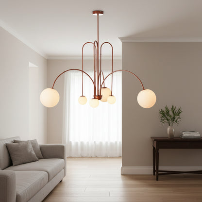 Niva Nordic Swoop-Arm Chandelier Red D 100 x H 85 | Celestre