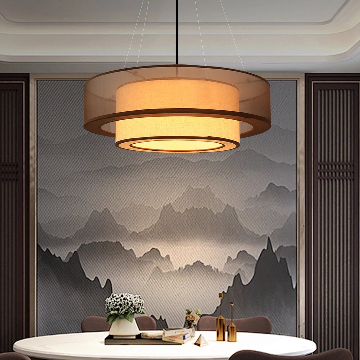 Pora Drum Layered Pendant Light D 60 cm | Celestre