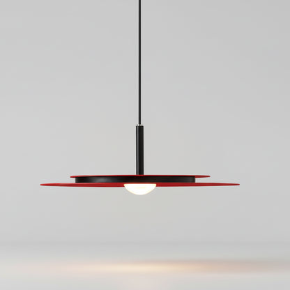 Virro Slim Round Disc Pendant Light Red D 28 cm | Celestre