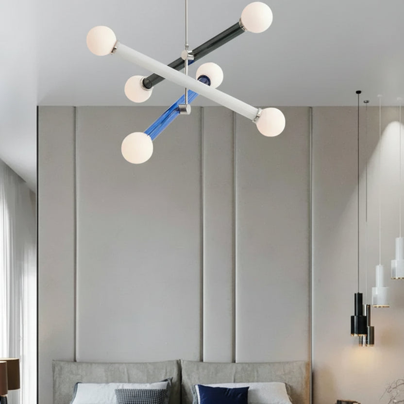 Aixo Multi-Arm Chandelier Blue-Grey-White | Celestre