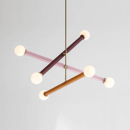 Aixo Multi-Arm Chandelier Dark Purple-Pink-Orange | Celestre