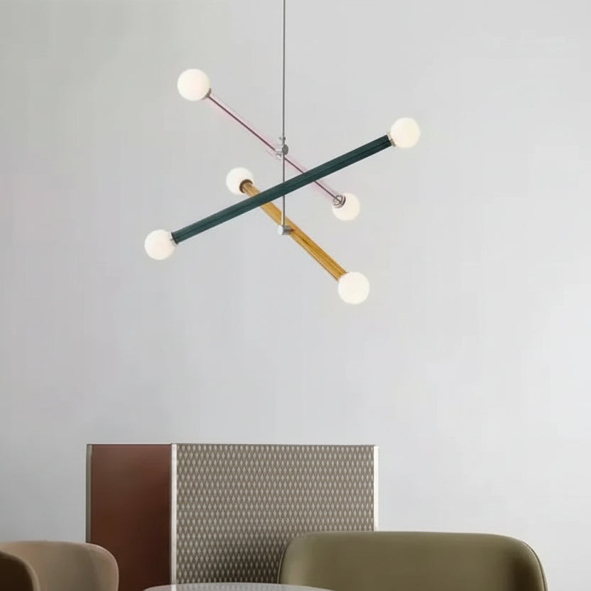 Aixo Multi-Arm Chandelier Green-Purple-Amber | Celestre