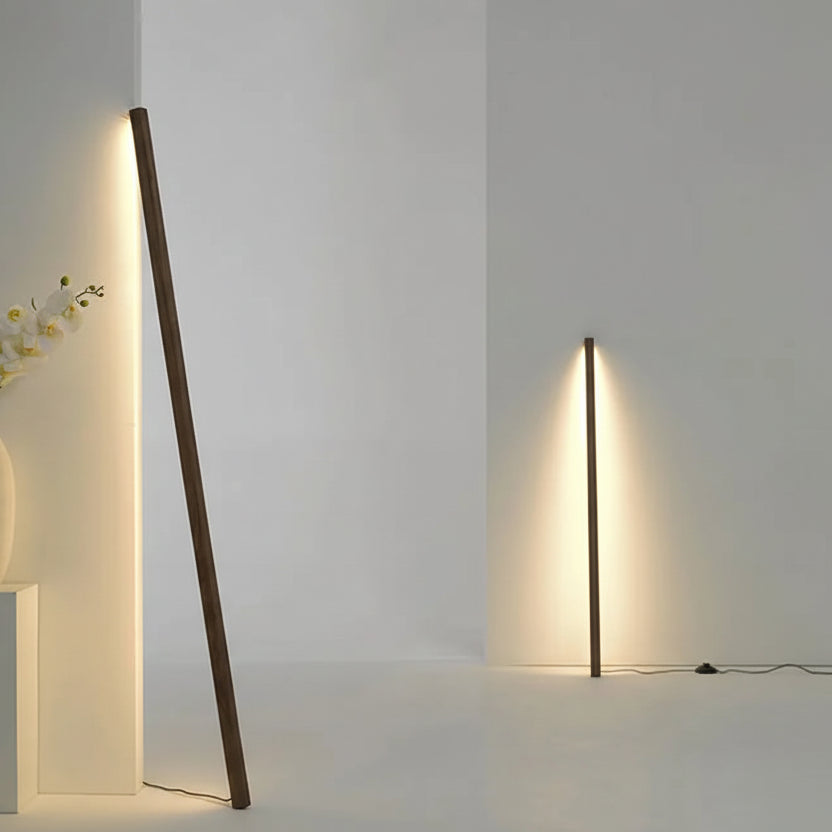 Rora Linear Stick Floor Lamp Walnut L 105 cm | Celestre