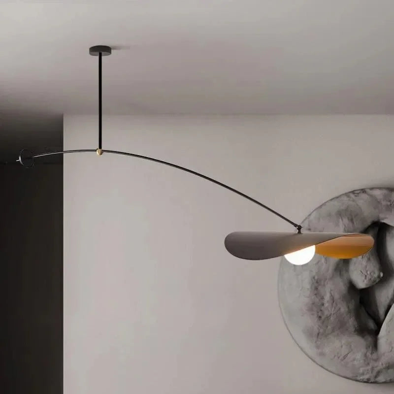 Jiro Arc Hat Pendant Light Black-Gold L 120 cm | Celestre