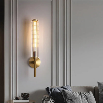 Voel Tubular Fluted Glass Wall Light | Celestre