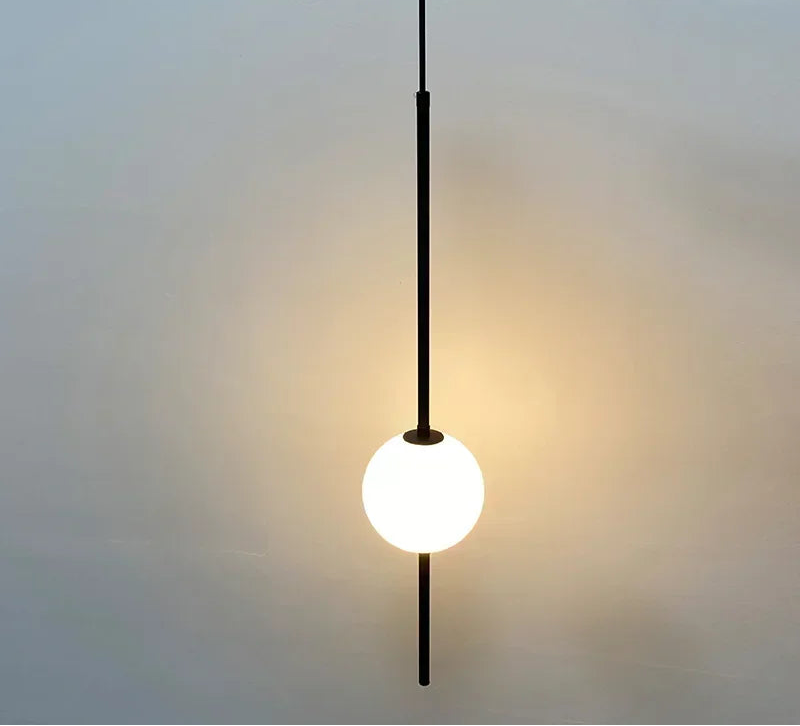 Olure Glass Ball Pendant Light Black 1 Head | Celestre