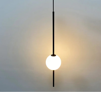Olure Glass Ball Pendant Light Black 1 Head | Celestre