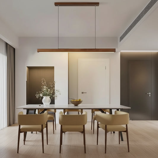 Ivalo Wood LED Linear Pendant Light Walnut 120 cm | Celestre