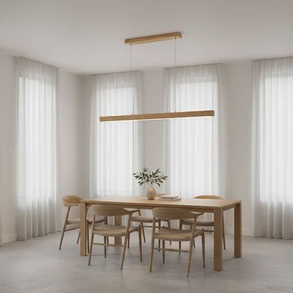 Ivalo Wood LED Linear Pendant Light Log Wood 100 cm | Celestre