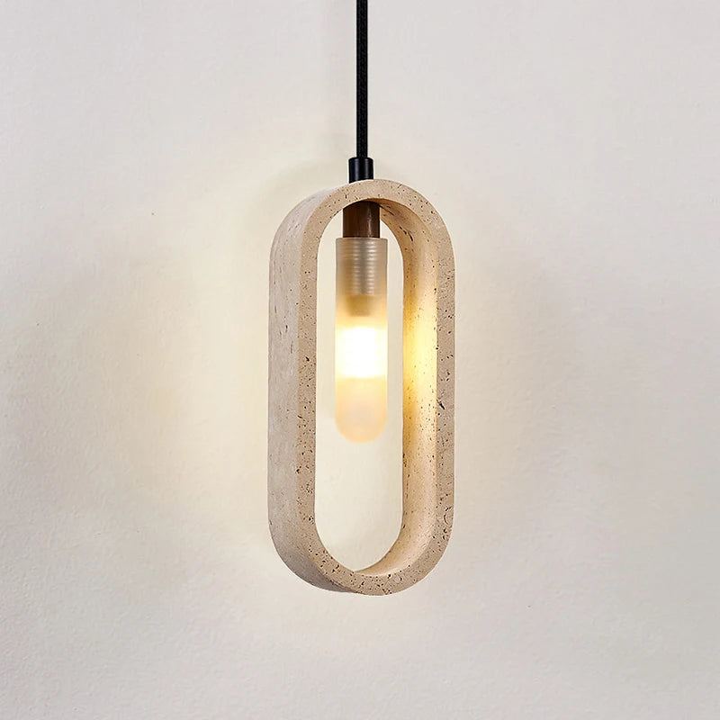 Auro Travertine Oval Pendant Light | Celestre
