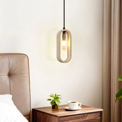 Auro Travertine Oval Pendant Light | Celestre