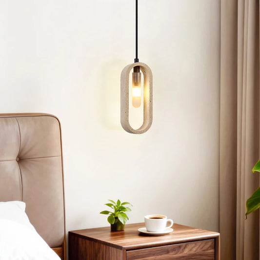 Auro Travertine Oval Pendant Light | Celestre