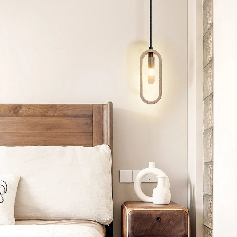 Auro Travertine Oval Pendant Light | Celestre