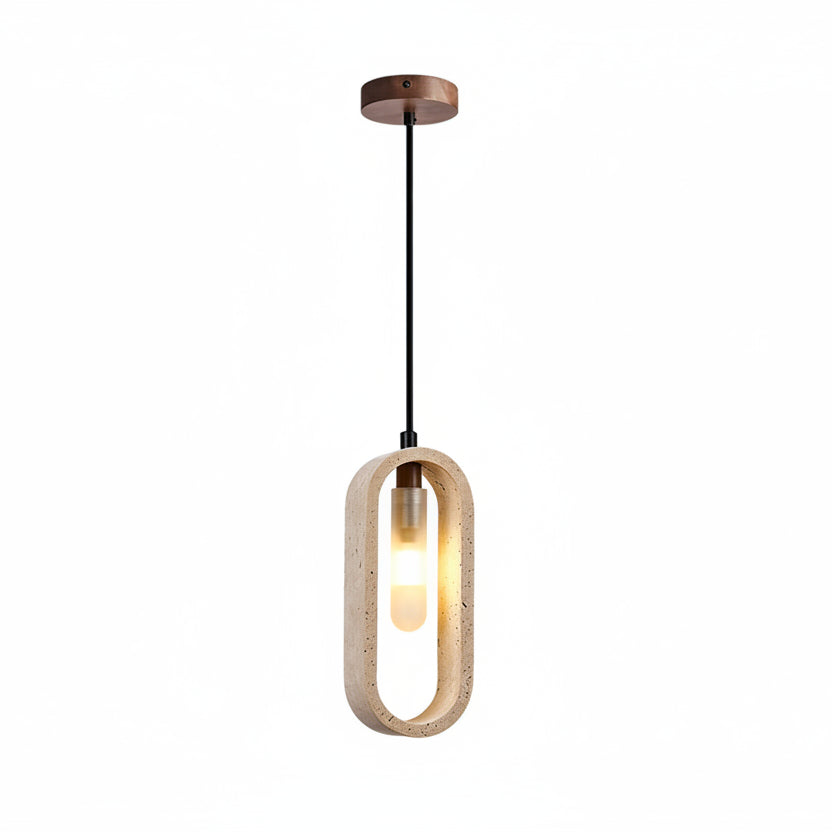 Auro Travertine Oval Pendant Light Default | Celestre