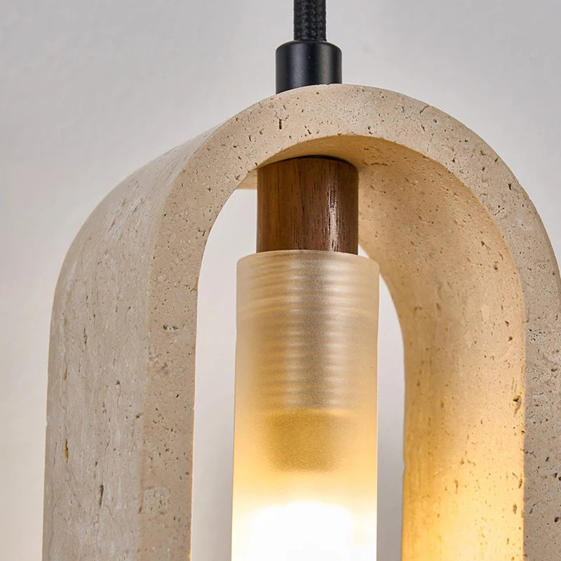 Auro Travertine Oval Pendant Light | Celestre