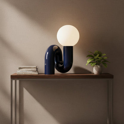 Hevel Nordic Twisted Table Lamp Blue | Celestre