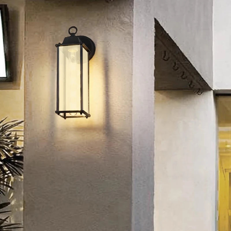 Yilo Rectangular Tubular Outdoor Wall Light Frosted | Celestre