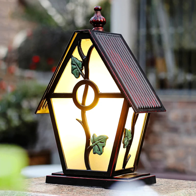 Zezi House Shaped Overlay Pillar Light | Celestre