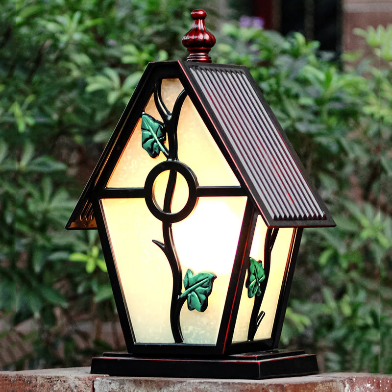 Zezi House Shaped Overlay Pillar Light | Celestre