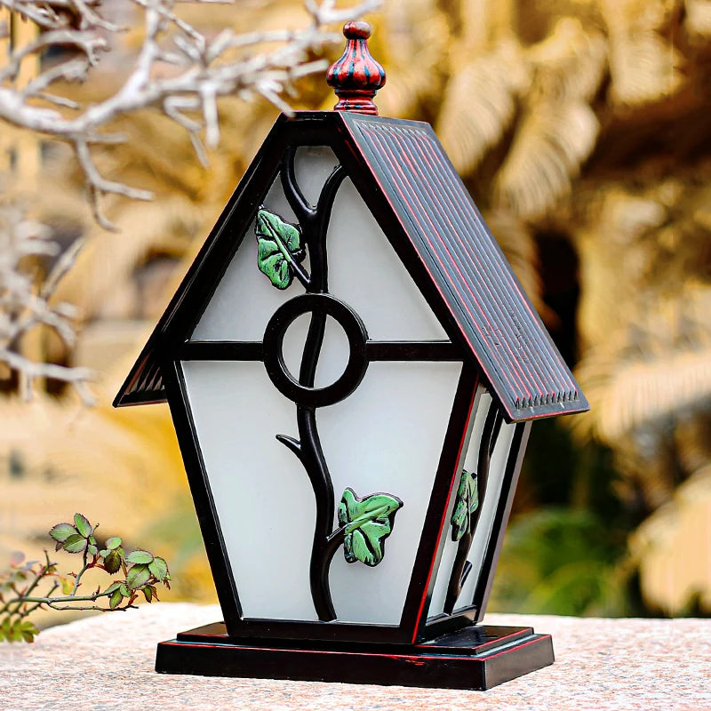 Zezi House Shaped Overlay Pillar Light | Celestre
