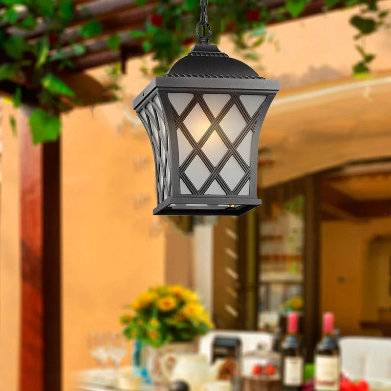 Tyve Crisscross Outdoor Pendant Light Black | Celestre