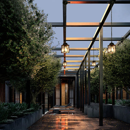 Kixi Rectangular Lantern Outdoor Pendant Light | Celestre