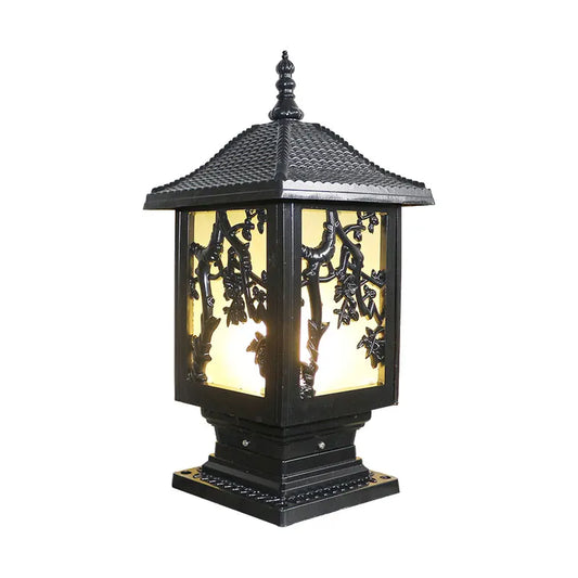 Isli Lantern Floral Pillar Light | Celestre
