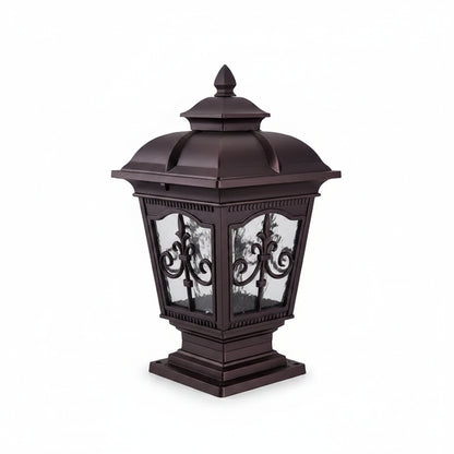 Jyra Pagoda Style Scrollwork Pillar Light Coffee | Celestre