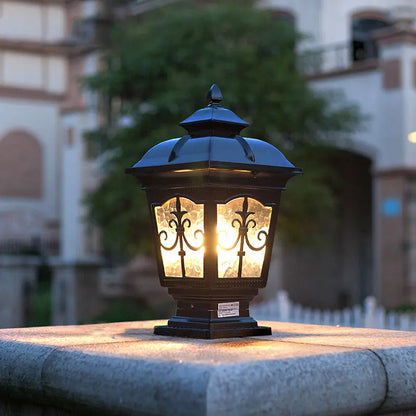 Jyra Pagoda Style Scrollwork Pillar Light | Celestre
