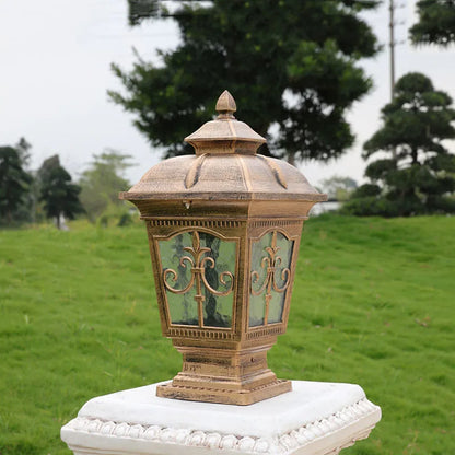 Jyra Pagoda Style Scrollwork Pillar Light Bronze | Celestre