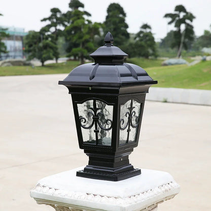 Jyra Pagoda Style Scrollwork Pillar Light Black | Celestre