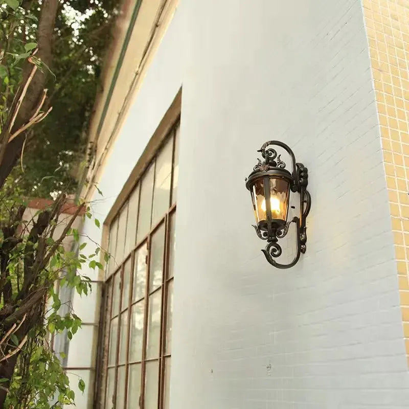 Meja Lantern Scroll Arm Outdoor Wall Light | Celestre