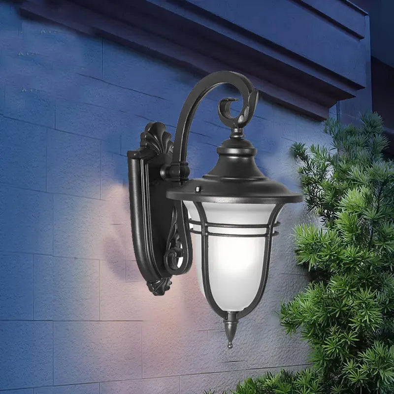 Maxo Bell Scroll Arm Outdoor Wall Light | Celestre