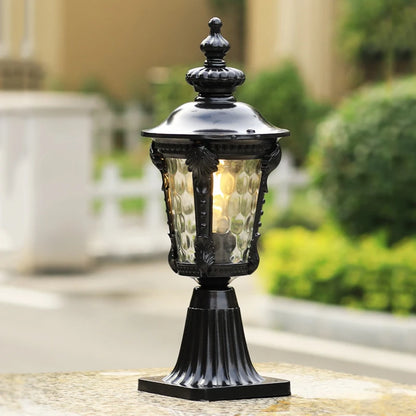 Lino Lantern Ripple Pillar Light Black | Celestre