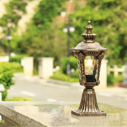 Lino Lantern Ripple Pillar Light Bronze | Celestre